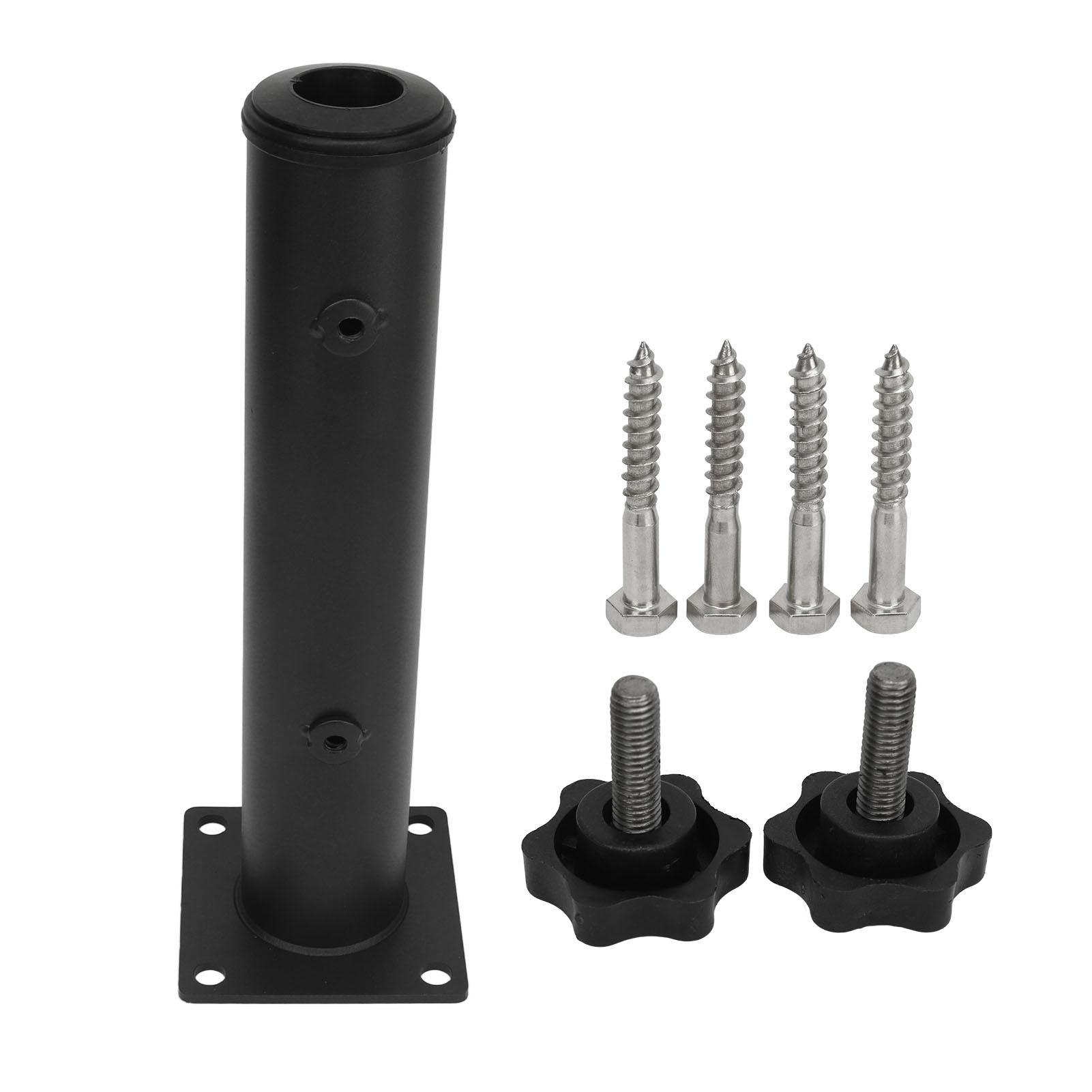 Igeteck Unisex Deck Umbrella Mount Flag Pole Holder Base Bracket Adjustable Table Umbrella Stand For Garden Backyard Balcony