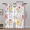 2pcs, Minimalist Curtains Vibrant Colorful Flowers Versatile Polyester (without Rod) Decorations For Home Perfect for Bedroom &