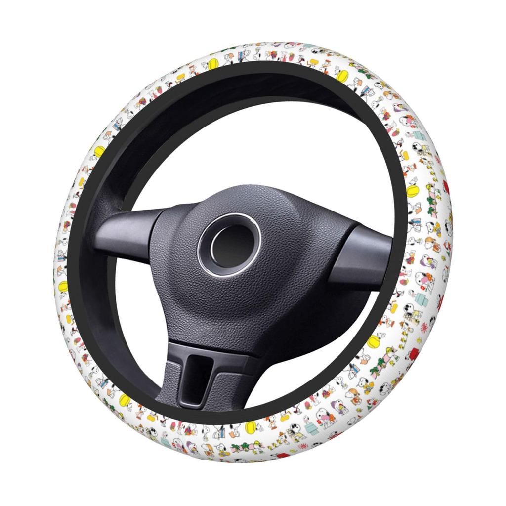 Snoopy Steering Wheel Cover for Cars, Stylish, Anti-Slip, Stain Prevention, Comfortable to the Touch,