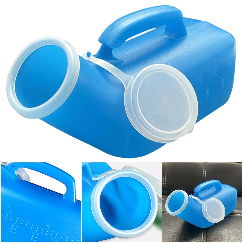 1200ml Urinals for Men Spill Proof Pee Container Plastic Portable Urinal with Lid for Car Elderly and Incontinence