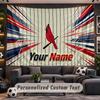 Wall Hanging Tapestry Custom NameSt. Louis Cardinals Pattern Personalized Printed Fabric Wall Decor