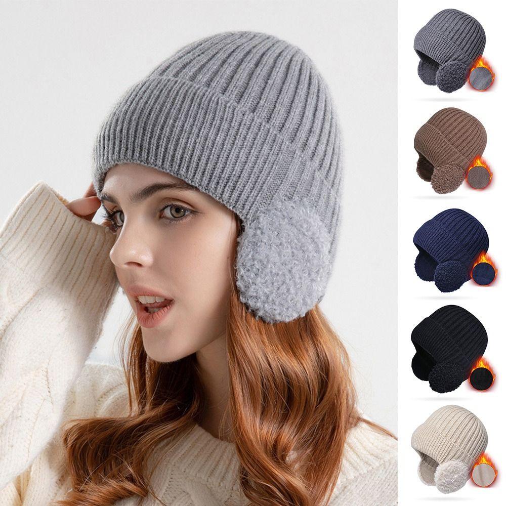 

Защитная шапка для ушей для женщин и мужчин, зимняя вязаная шапка для защиты ушей, флисовая шапка для ушей, теплая флисовая шапка