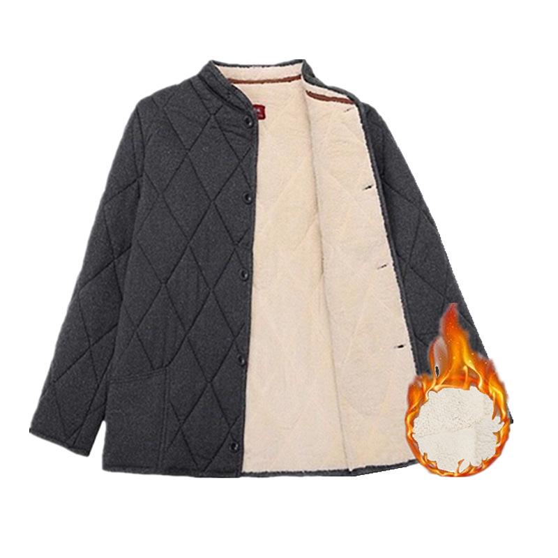 Men's Winter Warm Set: Cotton-Padded Jacket and Pants for Seniors – Fleece-Lined, Camel Down, Ideal for Dad or Grandpa.