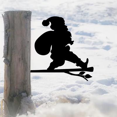 Frohe Weihnachten Opa Metall Wandkunst - Stahlsilhouette auf Ast, Perfekt für Zuhause, Garten und Außenskulpturendekoration