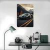Sports Car Mountain View Tinplate Poster Customized Wall Art Vintage Metal Signs Retro Tin Plaque for Home Decor Living Room