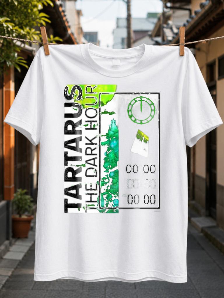Tartarus The Dark Hour Green Digital Clock Display with Midnight 0000 Dark Tower Scene and Unisex All T-Shirt