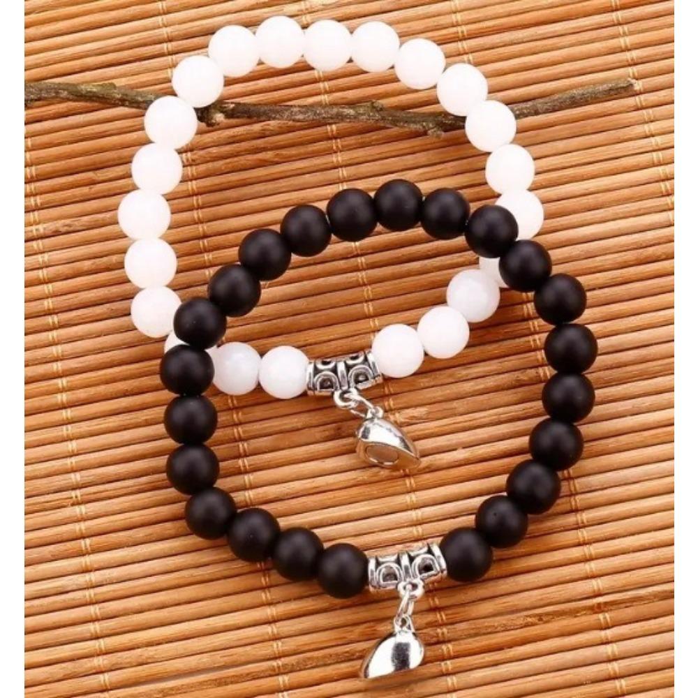 Heart-to-heart Attraction Couple Bracelet Female, Niche Design Sense Magnet Trend Bracelet Set Jewelry Trend