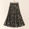 Ice Silk Floral Midi Skirt With Breathable Fabric For Middleaged Women Casual Wear