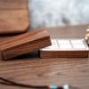 Wedding Wood Rings Jewelry Organizer Box Display Travel for Case Portable Storage Square Shape Box Walnut Necklace Holer