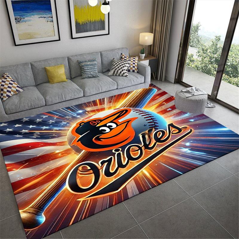 Baltimore Orioles Logo Carpet Rug for Living Room Bedroom Home Sofa Decoration,Kids Play Non-slip Floor Mat