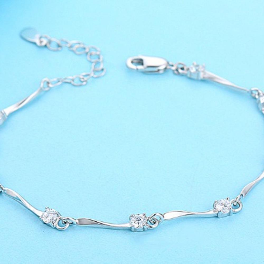 925 Silver Plated Bamboo Bracelet for Women Fashion Jewelry Trendy Accessories