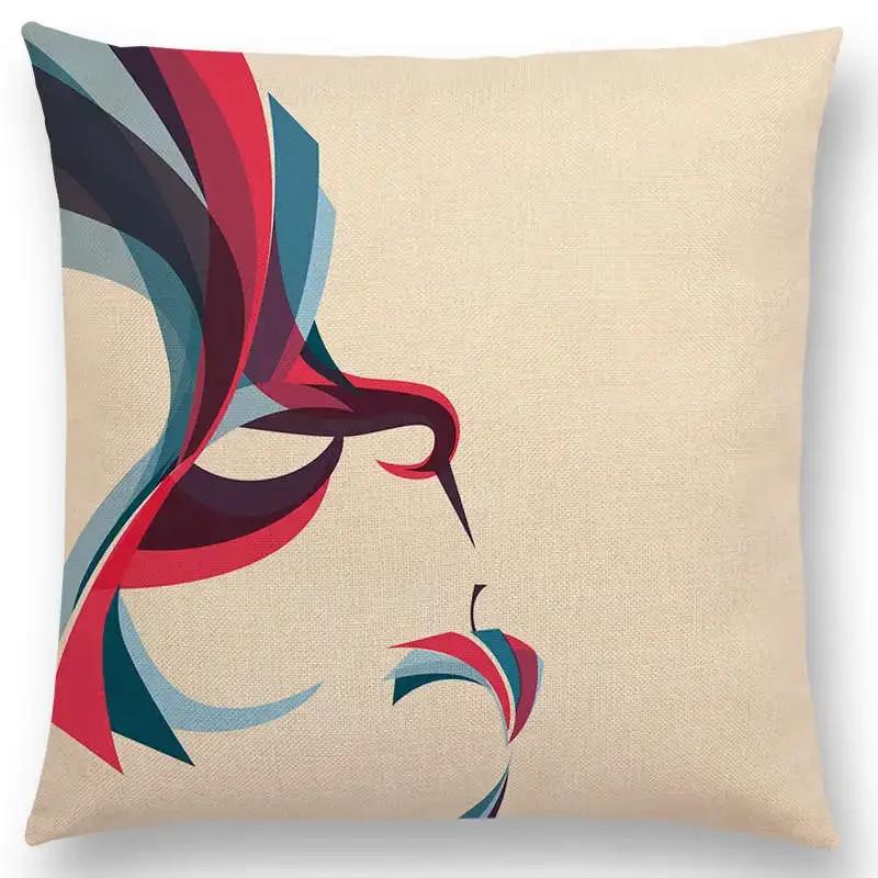 Najnowsze Wspaniałe Kolorowe Ptaki Sztuka Abstrakcyjna Paw Wrona Sowa Orzeł Koliber Poszewka na Poduszkę Sofa Poduszka Dekoracyjna