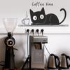 Мультяшні та Милі Настінні Наліпки для Прикраси та Декору Кафе Чорного Кота