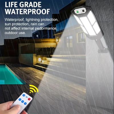 1pcs Bright LED Solar Wall Light, IP65 Motion Sensor, 3 Lighting Mode Light, Outdoor Garden Security Street Yard Lamp