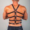 Self Bondage Costumes Black Men Leather Body Chest Harness Suspenders Punk Belt