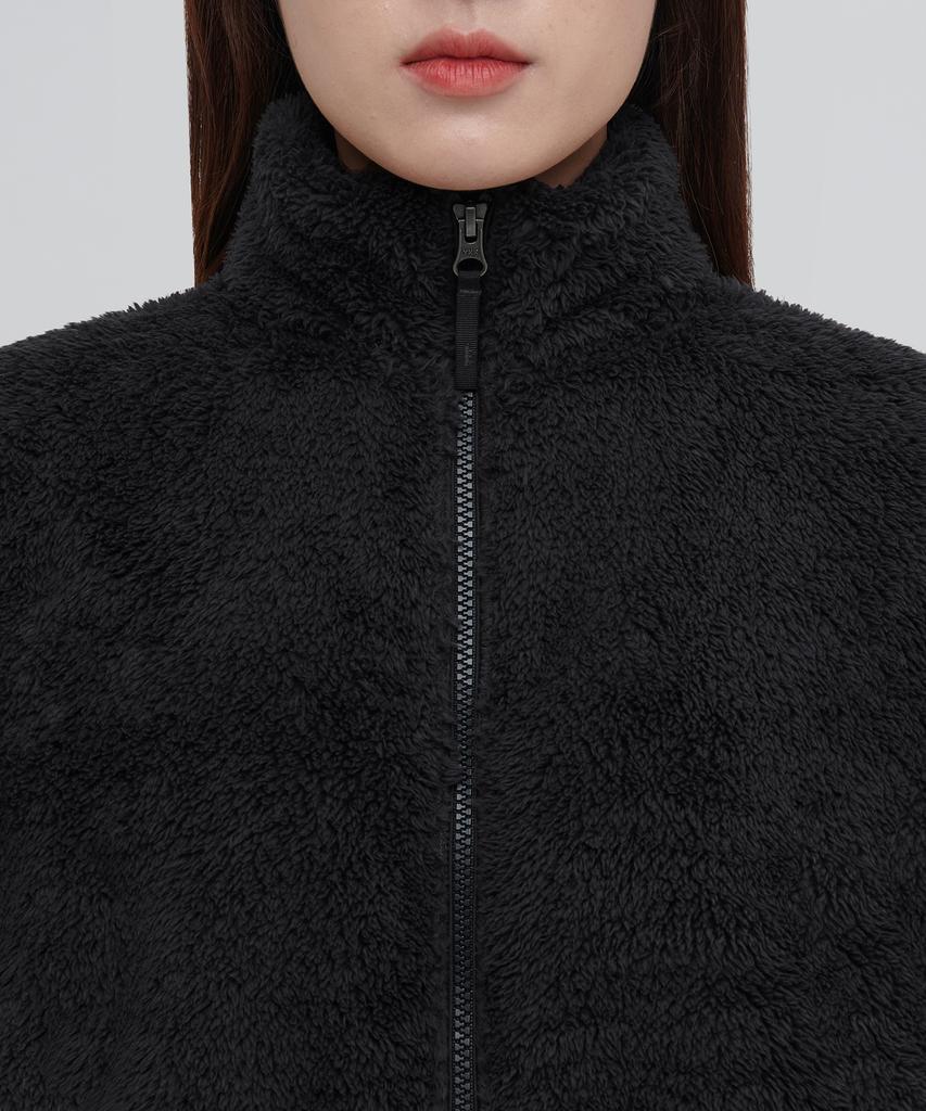 Musinsa Standard Woman Women'S Shaggy Fleece Zip-Up Jacket [Black]