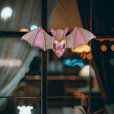 Halloween Bat Acrylic Hanging Pendant Ornament Handcraft 7.8x3.5inch Durable Accessory Multipurpose