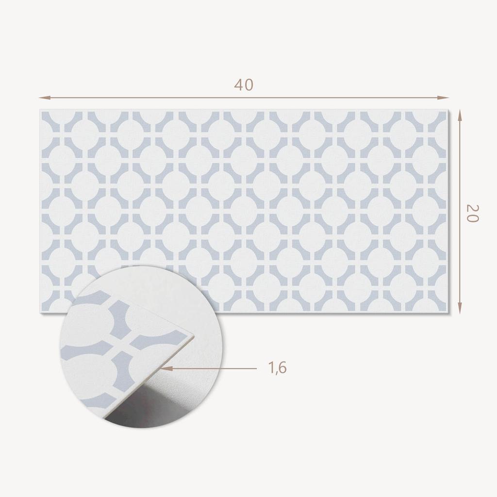 Kafelki Pcv Z Motywem Łatwa Dekoracja Do Jadalni Geometryczny Wzór Z Owalami 10X40X20 Cm