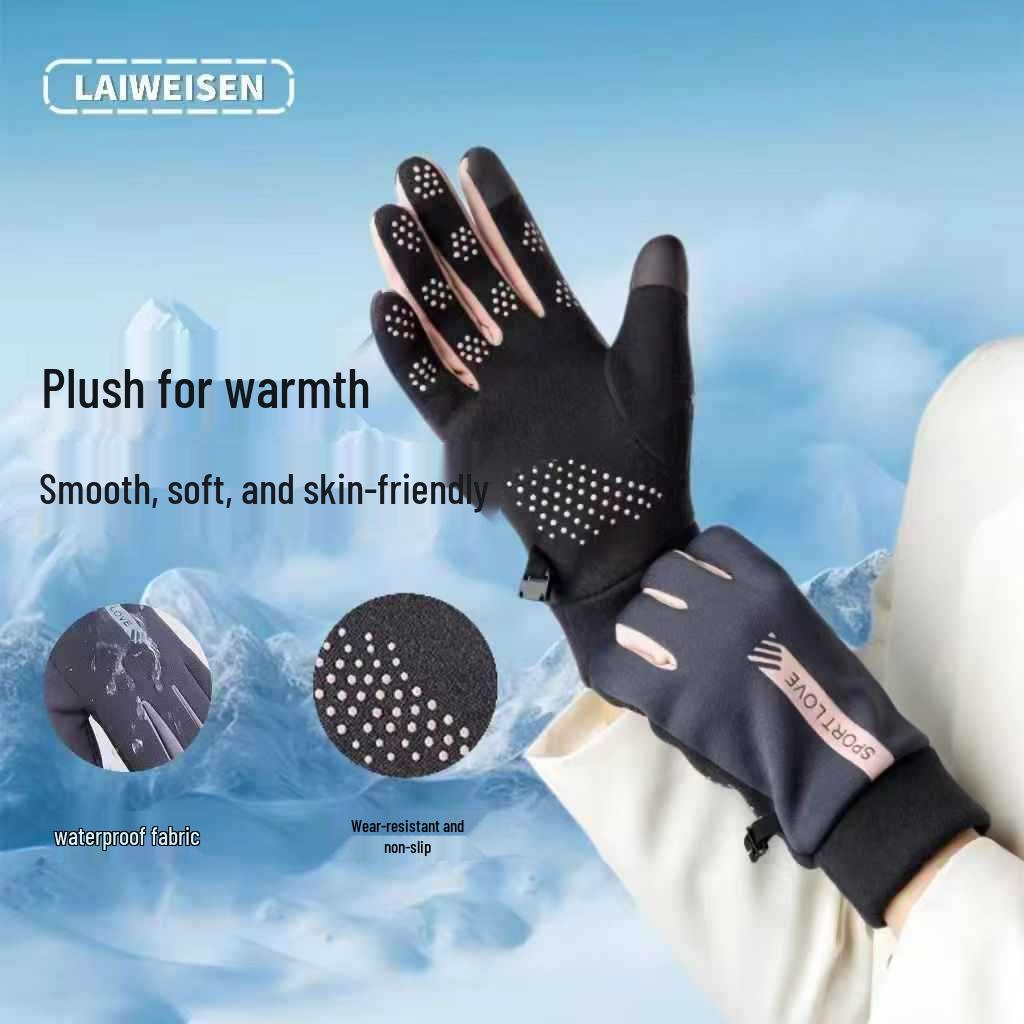 Unisex Winter Warm Fleece-Lined Touchscreen Gloves, Non-Slip and Water-Repellent for Cold Weather Driving and Riding