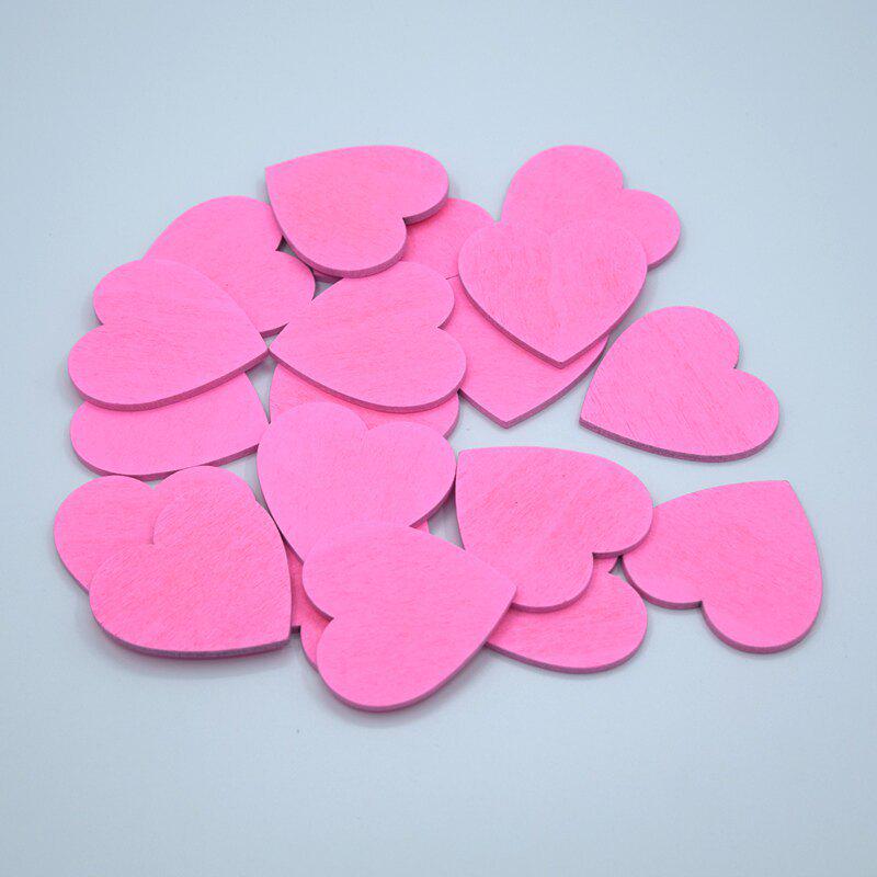 Heart-Shaped Colored Wooden Blocks for Early Education DIY & Wedding Crafts