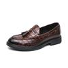 Spring and Autumn 46 Large Size Flowery Embossment Loafers Men's Business Casual Leather Leather Breathable British Foot Sets