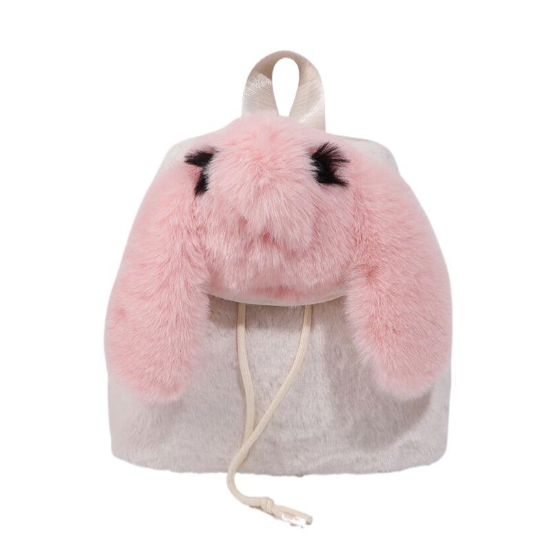 

Кролик Мультяшний Плюшевий Рюкзак Шкільна Сумка На Шнурку Сумка Через Плече Великої Місткості білий