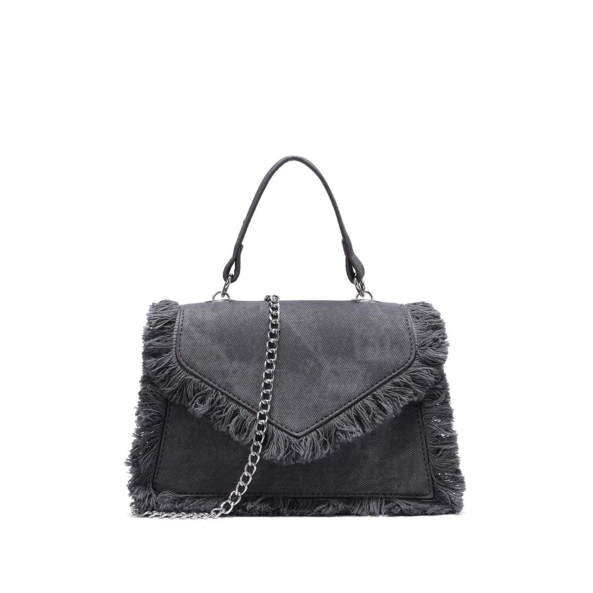 

Модные женские сумки через плечо, женские сумки с кисточками, женская повседневная джинсовая сумка-мессенджер, новые трендовые сумки