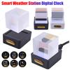Smart Wifi Weather Station Display Weather Temperature Humidity Time Alarm Clock Desk Decoration with GIF Animations and Image