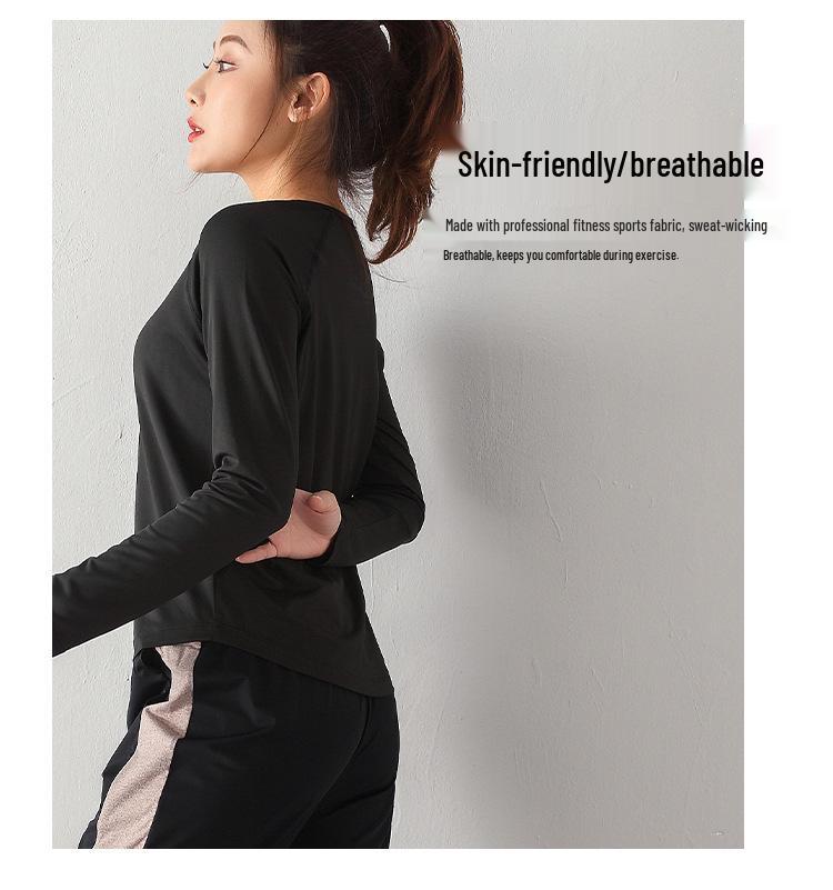 2023 Spring/Fall Quick-Dry Loose Long Sleeve Sports T-shirt for Yoga & Running
