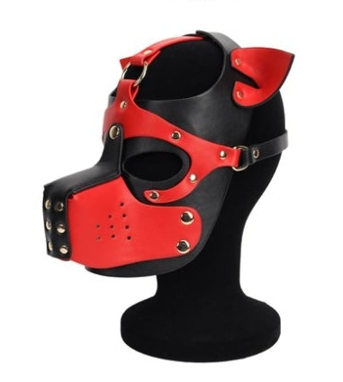 Ixo Black-Red Puppy Dog Mask - Kinky Puppy - Puppy Play, Tail Dildos