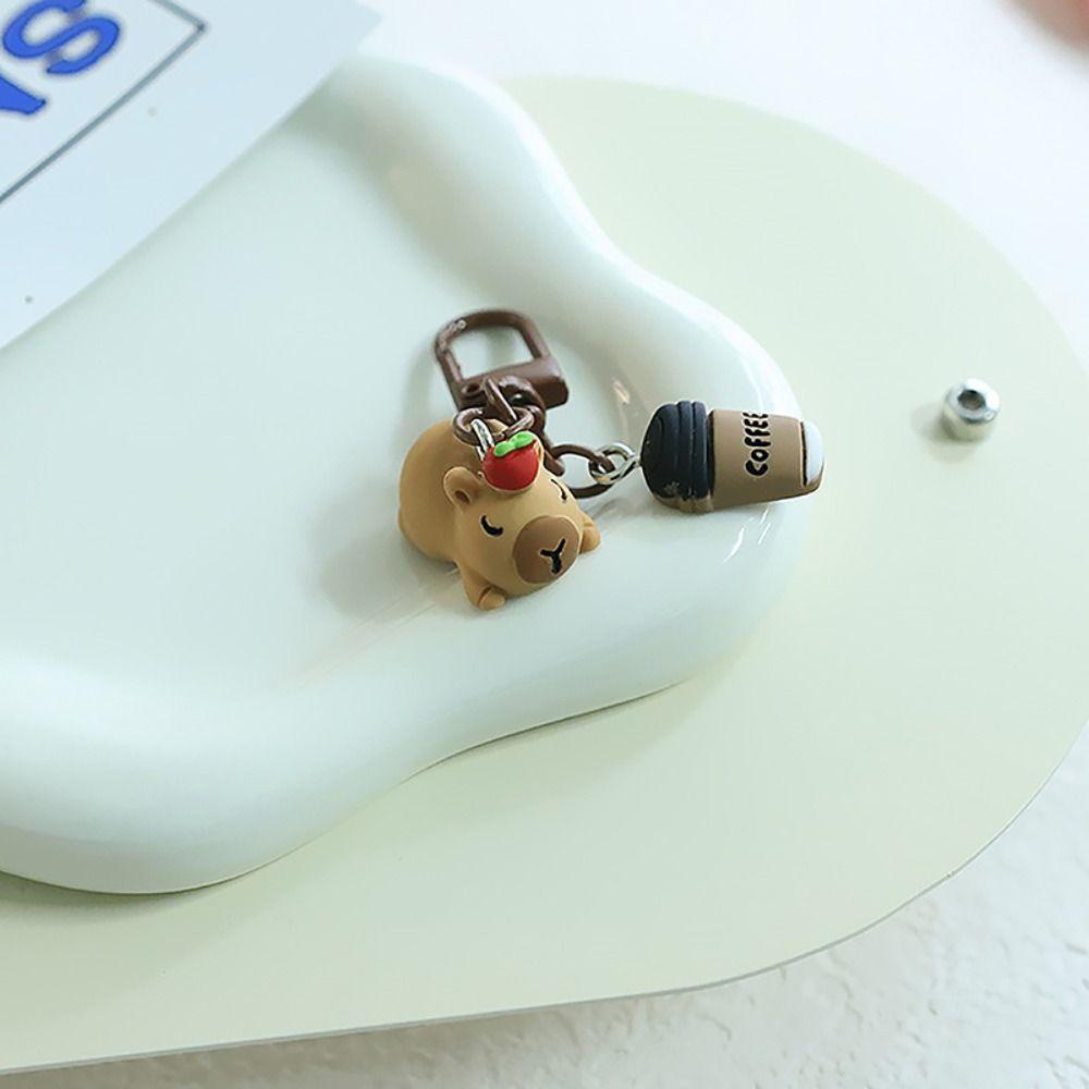 1pc Cartoon Cute Capybara Resin Keychain, Suitable for Women'S Key Ring, Bag, DIY Decorative Pendant