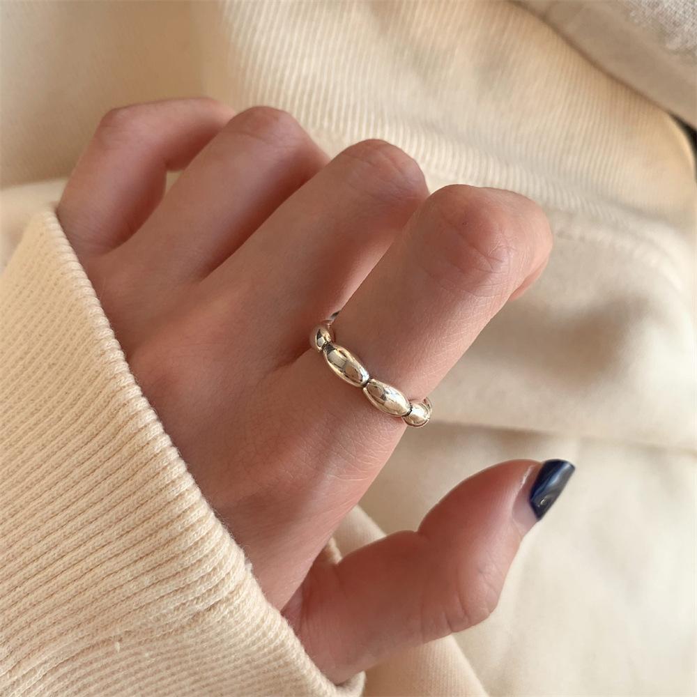 Dongdaemun 925 sterling silver ring fashion light luxury niche ins cold wind personalized index finger ring