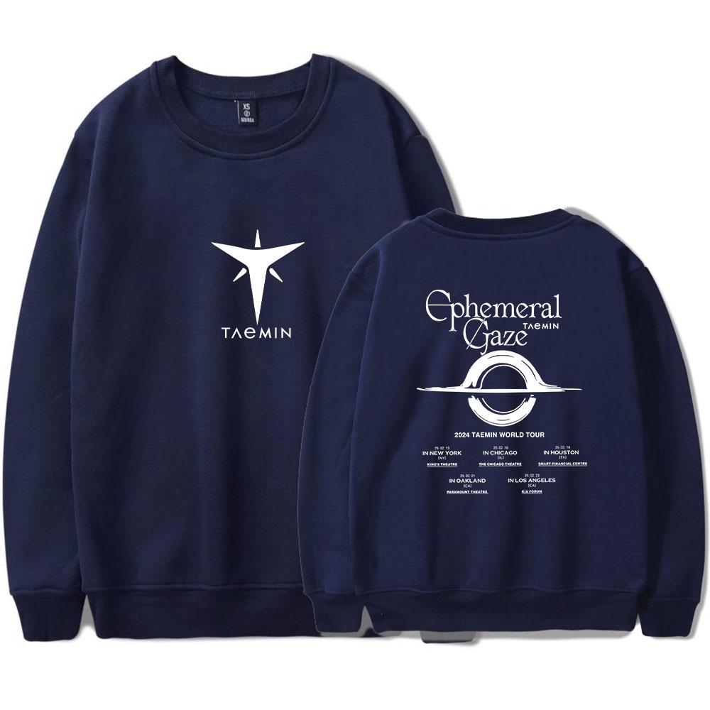 Felpe con cappuccio da donna e uomo Taemin Stampa effimera Girocollo Felpe con cappuccio Pullover Top da uomo Streetwear Tuta da esterno
