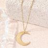 New fashion Islamic Muslim Moon Rune Stainless Steel Pendant Necklace for Men and Women Simple Religious Jewellery Gift