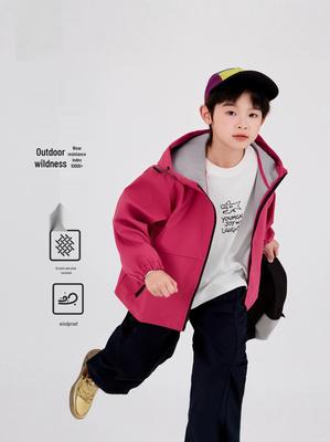 Neue Herbst Trendige Kapuzen Softshell Jacke für Jungen - Winddicht und Schmutzabweisend