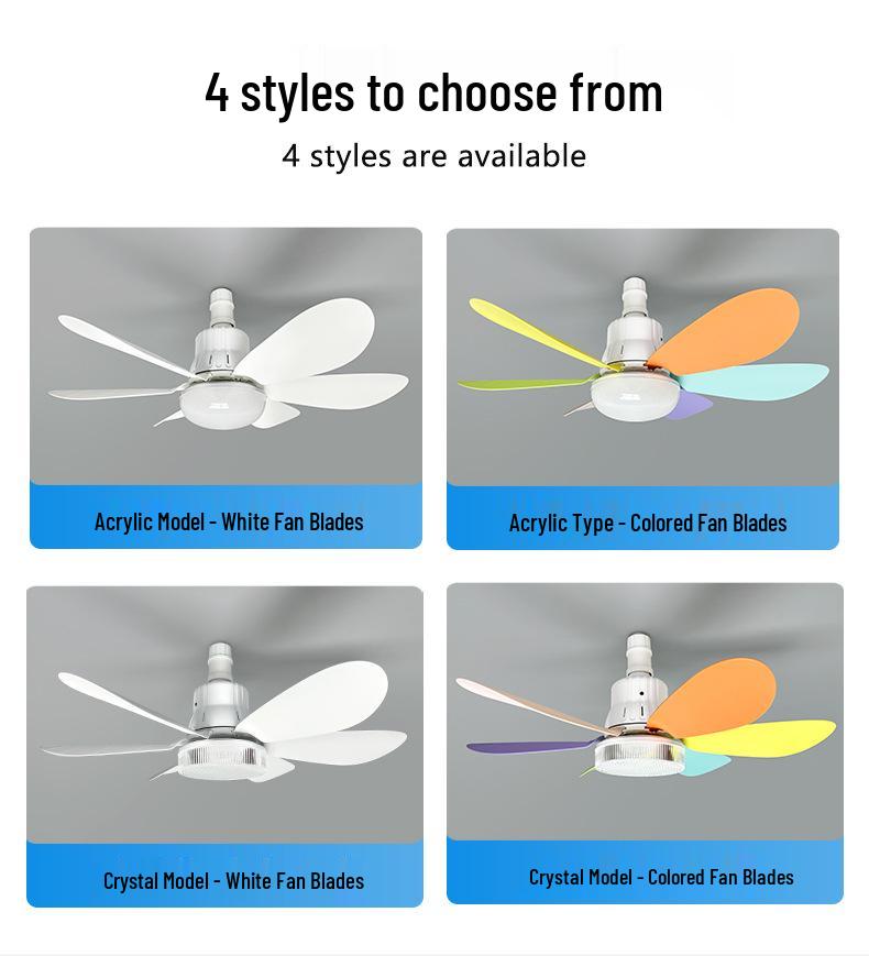 E27 LED Six-Leaf Remote Control Ceiling Fan with Silent Operation for Bedroom or Restaurant
