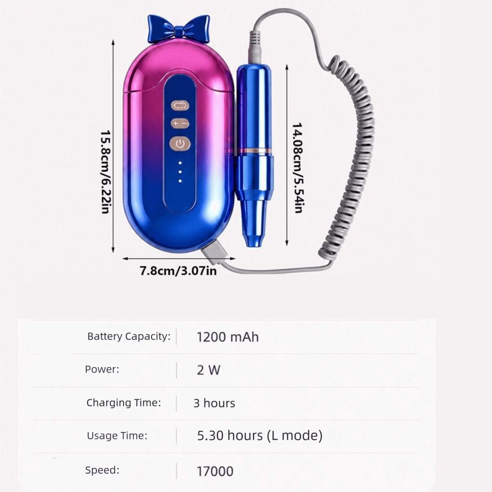 Portable Nail Drill Machine Rechargeable Electric Nail Grinder Nail Grinding Tool Salon Use
