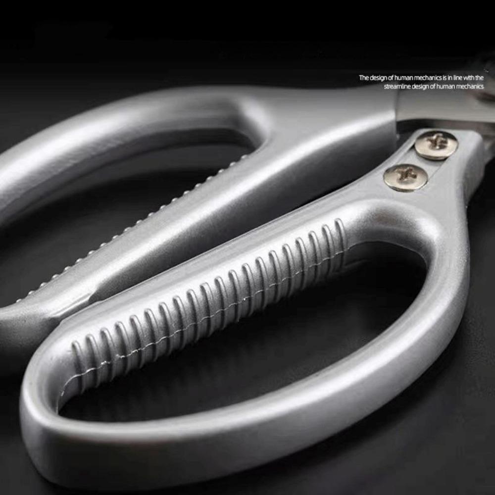 1PC Multi-Purpose Stainless Steel Kitchen Shears - Heavy-Duty Poultry Scissors with Comfortable Aluminum Alloy Grip for Food Pre