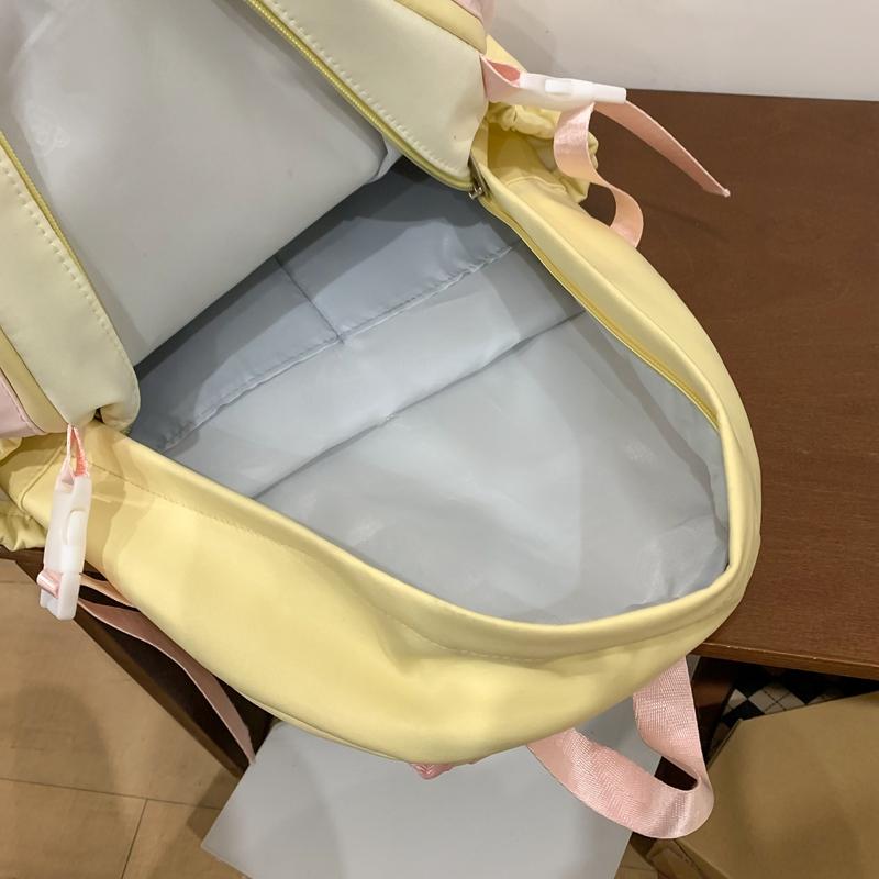 Студенческий школьный женский рюкзак с контрастным цветом и пятиконечной звездой — фото 17