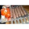 6/8pcs Kabab Koobideh Skewers 17 Inch Stainless Steel Grilling BBQ Skewer Reusable Barbecue Skewers Flat Stick with Wood Handle