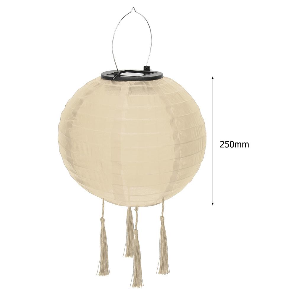 12 Inch Colorful Lantern Waterproof Outdoor Garden Decoration Holiday Supplies Nylon Round Hanging LED Solar Lantern