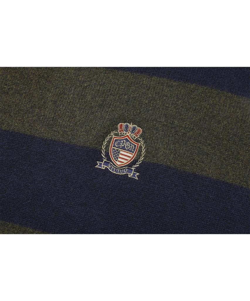 CPGN STUDIO Pullover Border Western Sweater Navy Khaki