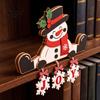 Indoor Christmas Decor Accessories Wooden Tabletop Decor, 2D Flat Hanging Shelf Sitters with JOY Ornaments, Reusable Holiday Ornaments Rustic