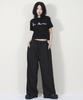 Deumakeu Solid Stripe Wide Pants Black