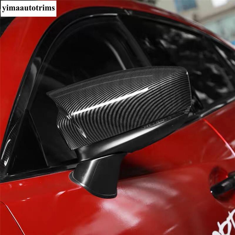 Car Rearview Mirror Side Wing Rear View Case Decor Cover Trim For Mazda 3 2017 2018 Ox Horn Blade Style Accessories Exterior Kit