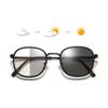 Square Metal Photochromic Sun Eyeglasses Anti Radiation Glasses for Women Men Anti Blue Light