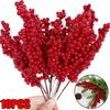 10/1PCS Christmas Decoration Red Fruit Simulation Flower Decor Garland Gift Flower Arrangement DIY Christmas Tree Berry Branches