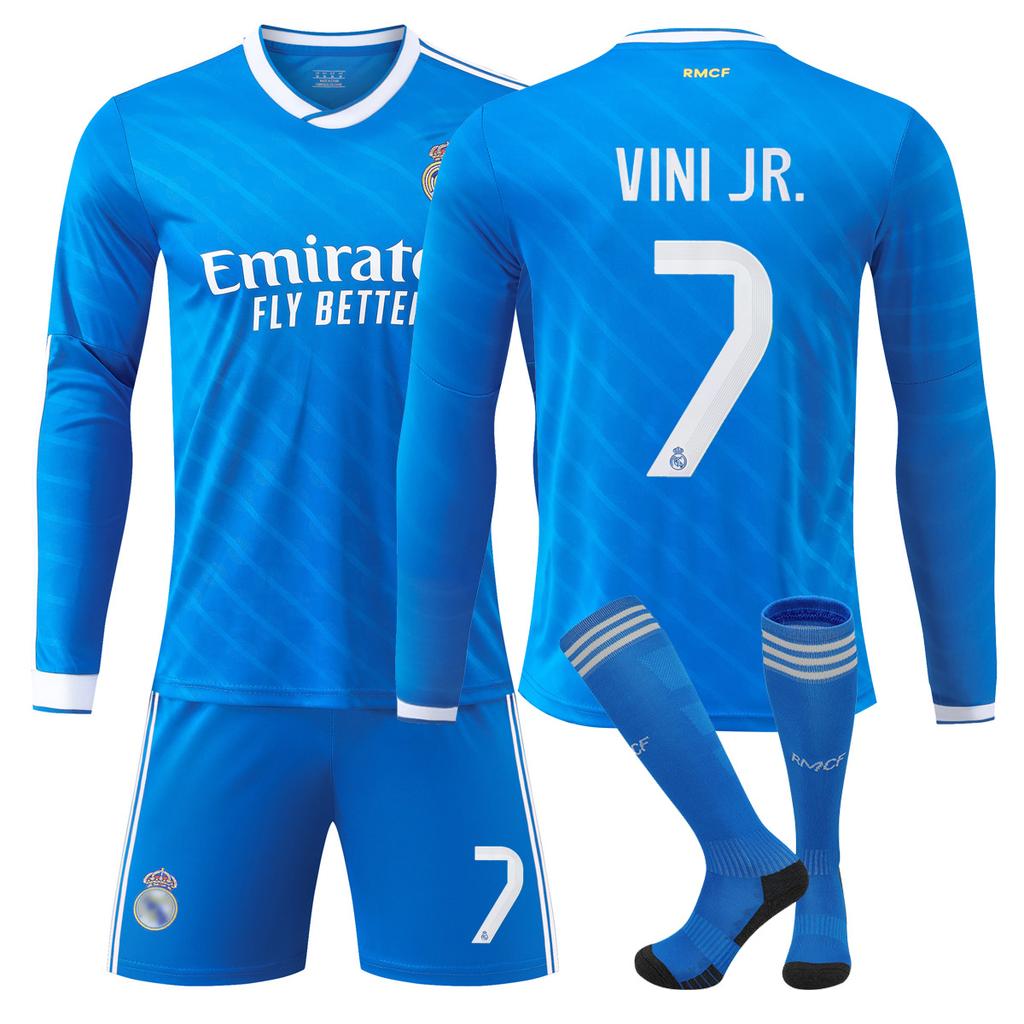 Maglie da Calcio a Manica Lunga Maglie Casa e Trasferta Real Madrid Adulti Bambini