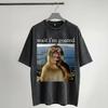 Thinking Monkey Meme  Outfit Washed T Shirt Unisex Women Streetwear Hip Hop TShirt Printed  Tee Shirt Short Sleeve