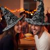 Large Wide Brim Ripped Tattered Witch Hat Tall Pointed Cone Top Pointed Mage Hat  Halloween Party